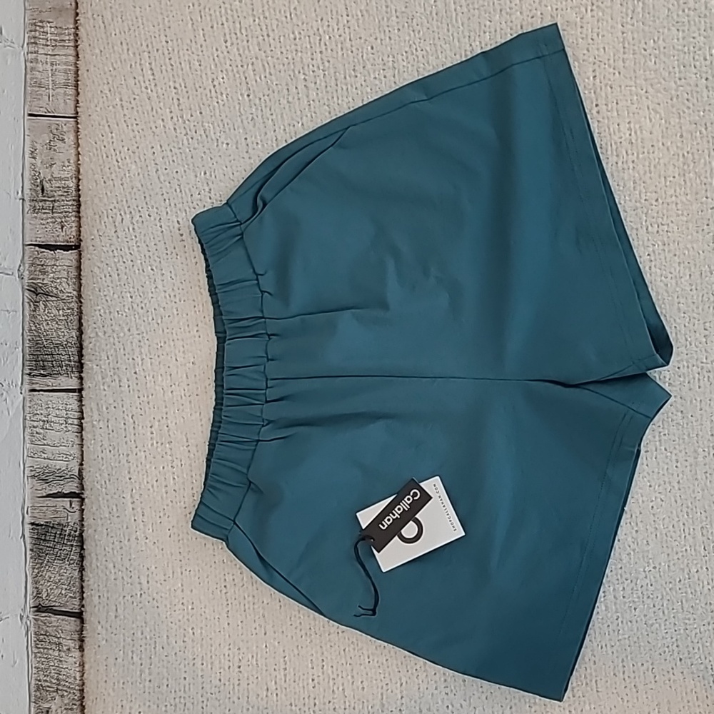 Callahan Soft Cotton High Rise Elastic Waist Pull On Nova Shorts Blue Nile NWT - Picture 9 of 13